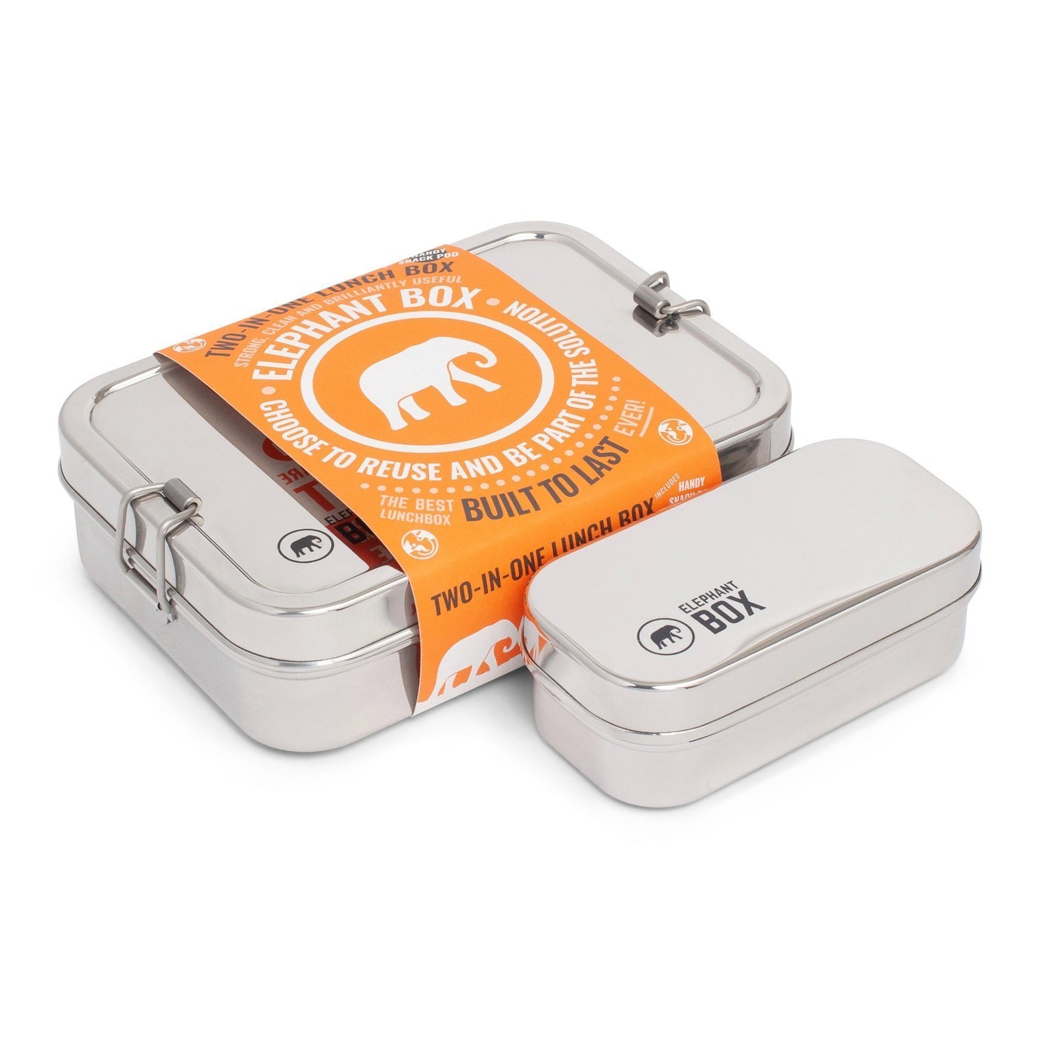 Elephant Box Stainless Steel Two in One Lunchbox - Life Before Plastik